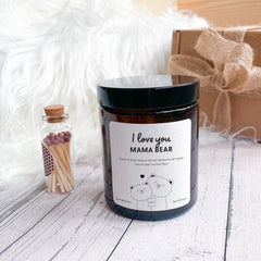 I Love You Mama Bear Scented Soy Wax Vegan Candle Mother's Day Christmas Birthday Gift For Mum Mummy Mom Mommy