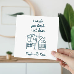 I Wish You Lived Next Door Card With Name Card For Friend Mum Grandma Nanny Auntie Miss Friendship Thinking Of You Long Distance Far Away