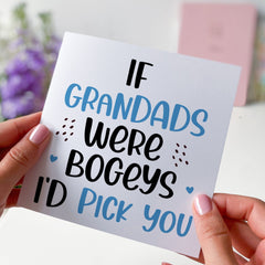 If Grandads Were Bogeys I'D Pick You Card Gift For Grandad Father's Day Christmas Grandad's Birthday Gift Card Funny Greeting Card