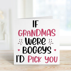 If Grandmas Were Bogeys I'D Pick You Card Gift For Grandma Mother's Day Christmas Grandma's Birthday Gift Card Funny Greeting Card