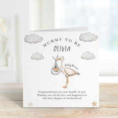 Mummy To Be Card With Baby's Name Gift Card For New Mum Mummy To Be Gift For Baby Shower Pregnancy Congratulations