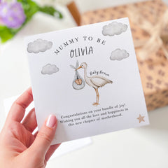 Mummy To Be Card With Baby's Name Gift Card For New Mum Mummy To Be Gift For Baby Shower Pregnancy Congratulations