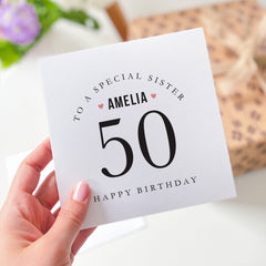 Personalised Birthday Card With Age And Name To A Special Friend Mum Daughter Sister Son Dad Brother Fiancee Happy 30 40 50 60 70 80 Birthday