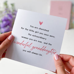 Wonderful Granddaughter Birthday Card Poem To A Special Granddaughter An Amazing Granddaughter Emotional Card Granddaughter's Gift Card