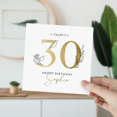 30Th Birthday Card With Name Friend Boyfriend Girlfriend Neighbour Mum Daughter Sister Son Fiancee Happy 20 40 50 60 70 80 Birthday Gift Card