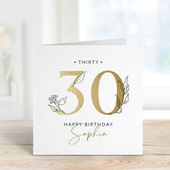 30Th Birthday Card With Name Friend Boyfriend Girlfriend Neighbour Mum Daughter Sister Son Fiancee Happy 20 40 50 60 70 80 Birthday Gift Card