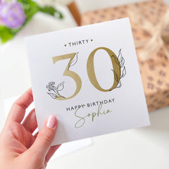 30Th Birthday Card With Name Friend Boyfriend Girlfriend Neighbour Mum Daughter Sister Son Fiancee Happy 20 40 50 60 70 80 Birthday Gift Card