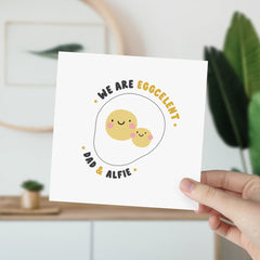 Personalised Card For Dad / Funny Card For Daddy / We Are Eggcelent / Dad Son Daughter / Father's Day Dad's Brithday First Father's Day Card