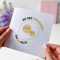 Personalised Card For Dad / Funny Card For Daddy / We Are Eggcelent / Dad Son Daughter / Father's Day Dad's Brithday First Father's Day Card