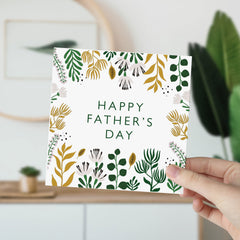 Happy Father's Day Card Gift Card For Dad Floral Card For Daddy Dad Son Daughter Father's Day First Fathers Day Card Botanic Leaves