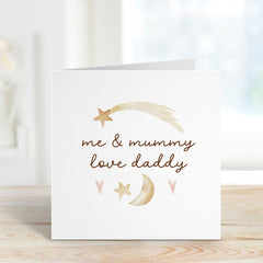 Me & Mummy Love Daddy Happy Father's Day Card Gift Card For Dad Daddy Dad Son Daughter Father's Day First Fathers Day Card Dad Birthday