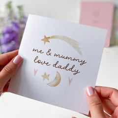 Me & Mummy Love Daddy Happy Father's Day Card Gift Card For Dad Daddy Dad Son Daughter Father's Day First Fathers Day Card Dad Birthday