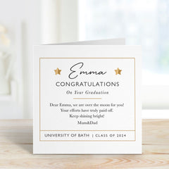 Personalised Congratulations On Your Graduation Card With Text University Class Of 2024 Gift Card For Her Him Well Done Proud Of You Custom