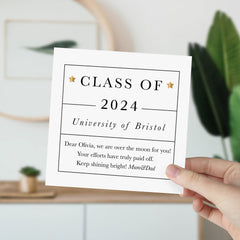 Class Of 2024 Card With University And Your Text Congratulations On Your Graduation Gift Card For Her Him Well Done Proud Of You Celebration