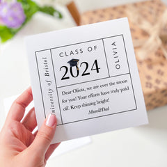 Personalised Class Of 2024 Congratulations Card With Text University Gift Card Her Him Well Done Proud Of You On Your Graduation Gift Card