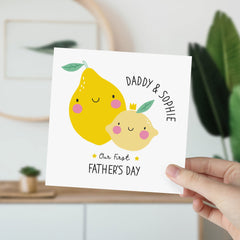 Cute Our First Father's Day Card With Name Gift Card For Daddy Dad Son Daughter 1St Father's Day Daddy Baby Fathers Day Mini Lemon