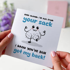 Funny Step-Dad Card Even Though I'M Not From Your Sack Father's Day Gift For Stepdad Funny Christmas Birthday Gift Card Step Dad Step Father