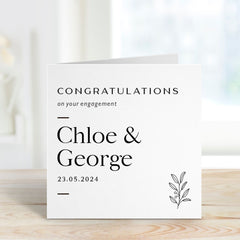 Engagement Card With Name And Date Congratulations On Your Engagement Card With Personalised Engagement Card Gift Greeting Cards Engaged