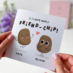 Funny Card For Friend Personalised Best Friend Card I Love Our Friend Chip Card For Bestie Gift For Friend Birthday 18Th 21St 25Th 30Th 40Th