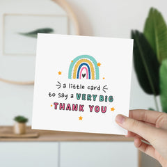 A Little Card To Say A Very Big Thank You Card Rainbow Design Gift Card For Teacher Friend Her Him Appreciation Card Cute Thank You Gift