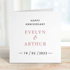 Anniversay Card With Name And Date Personalised Anniversary Gift Card Greeting Cards For Couple Happy Anniversary Card