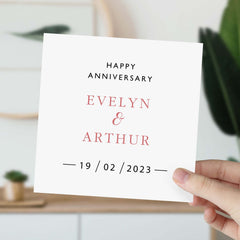 Anniversay Card With Name And Date Personalised Anniversary Gift Card Greeting Cards For Couple Happy Anniversary Card