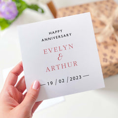 Anniversay Card With Name And Date Personalised Anniversary Gift Card Greeting Cards For Couple Happy Anniversary Card