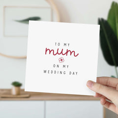 To My Mum On My Wedding Day Card Mother Of The Bride Card Congratulations For Wedding Floral Card Mom Mummy Mother Love You Mum Of The Bride