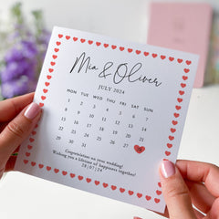 Personalised Wedding Card With Names Your Text And Date Congratulations On Your Wedding Day Calendar Greeting Cards For Couple Newlywed Gift