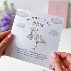 Mummy To Be Card With Baby's Name Gift Card For New Mum Mummy To Be Gift For Baby Shower Pregnancy Congratulations