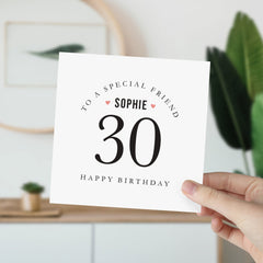 Personalised Birthday Card With Age And Name To A Special Friend Mum Daughter Sister Son Dad Brother Fiancee Happy 30 40 50 60 70 80 Birthday