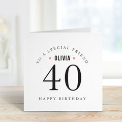 Personalised Birthday Card With Age And Name To A Special Friend Mum Daughter Sister Son Dad Brother Fiancee Happy 30 40 50 60 70 80 Birthday