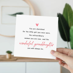 Wonderful Granddaughter Birthday Card Poem To A Special Granddaughter An Amazing Granddaughter Emotional Card Granddaughter's Gift Card