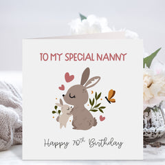 To My Special Nanny Birthday Card Nanny's Birthday Happy Birthday Nanny Cute Rabbit Bunny