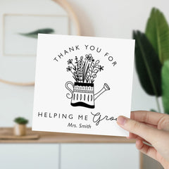 Thank You For Helping Me Grow Card With Teacher Name Personalised Gift Card For Her Him Teacher Appreciation Nursery Primary End Of Term