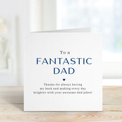 To A Fantastic Dad Personalised Card For Dad Funny Card For Daddy Dad Son Daughter / Father's Day Dad's Jokes Brithday First Fathers Day