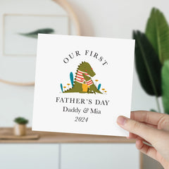 Our First Father's Day Card With Name Cute Personalised Card For Daddy Dad Son Daughter 1St Father's Day Daddy Baby First Fathers Day