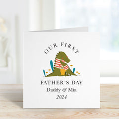 Our First Father's Day Card With Name Cute Personalised Card For Daddy Dad Son Daughter 1St Father's Day Daddy Baby First Fathers Day