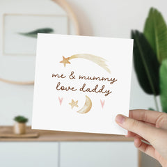 Me & Mummy Love Daddy Happy Father's Day Card Gift Card For Dad Daddy Dad Son Daughter Father's Day First Fathers Day Card Dad Birthday