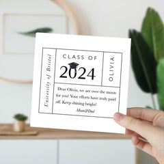 Personalised Class Of 2024 Congratulations Card With Text University Gift Card Her Him Well Done Proud Of You On Your Graduation Gift Card