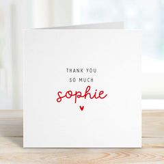 Personalised Thank You Card For Him Her Gift Card With Name Thank You Name Card Minimalist Modern Card Teacher Friend Nurse Doctor Vet Her