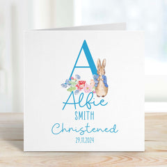 Christening Card For Boy Or Girl Daughter Granddaughter Niece Grandson Goddaughter Nephew Grandchild Gift Card Personalised Rabbit Bunny