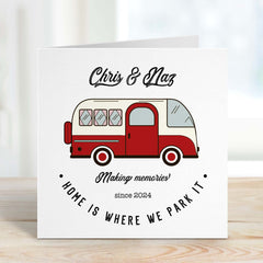 Personalised Camper Card Home Is Where We Park It Campervan Card Motorhome Gift Card His Hers Camping Retro Caravan Birthday Card New Owner