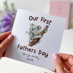 Personalised Our First Fathers Day I Love You Daddy Dad Papa Koala Fathers Day Card Daddy And Baby Koala Card For Daddy Step Dad Grandad