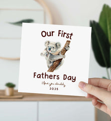 Personalised Our First Fathers Day I Love You Daddy Dad Papa Koala Fathers Day Card Daddy And Baby Koala Card For Daddy Step Dad Grandad