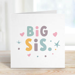 Birthday Card For Little Sis And Big Sis Happy Birthday With Cute Colourful Hearts Stars Gift For Her Birthday Card For Sister New Baby