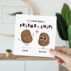 Funny Card For Friend Personalised Best Friend Card I Love Our Friend Chip Card For Bestie Gift For Friend Birthday 18Th 21St 25Th 30Th 40Th