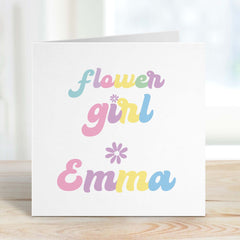 Personalised Flower Girl Card Bridal Proposal Card For Flower Girls Bridal Party Gift Niece Greeting Card Wedding Day Bridesmaid Gift Card