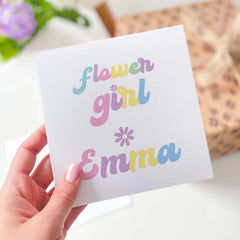 Personalised Flower Girl Card Bridal Proposal Card For Flower Girls Bridal Party Gift Niece Greeting Card Wedding Day Bridesmaid Gift Card