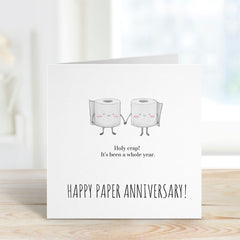 Happy Second Paper Anniversary Card Toilet Paper Funny Happy 2Nd Wedding Anniversary Day For Couple Husband Wife Boyfriend Girlfriend